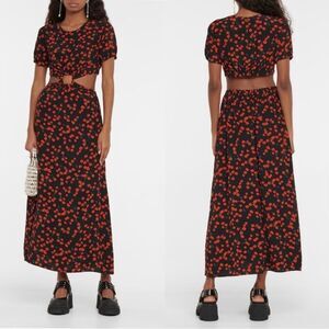 NWT STAUD Calypso floral cutout dress in Poppy Field